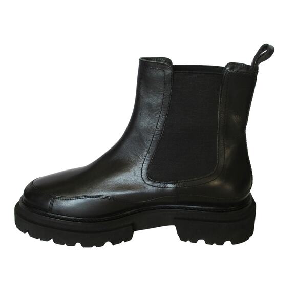 New SEYCHELLES Black Leather Lug Sole Chelsea Ankle Boots Women Sz 8 - Picture 7 of 12